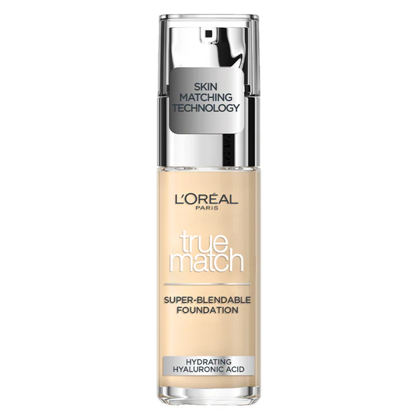 L’ORÉAL PARIS TRUE MATCH SUPER-BLENDABLE FOUNDATION, MEDIUM COVERAGE LIQUID FOUNDATION MAKEUP WITH PF 17