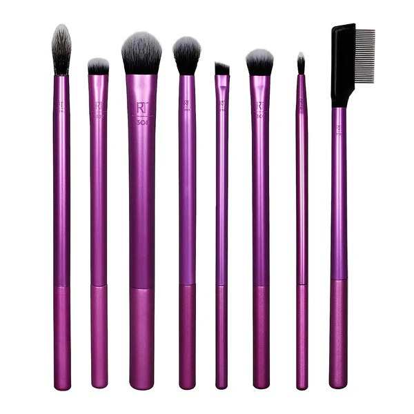 REAL TECHNIQUES EVERYDAY EYE ESSENTIALS EYESHADOW BRUSH SET, NO COLOUR, 8 COUNT (PACK OF 1)