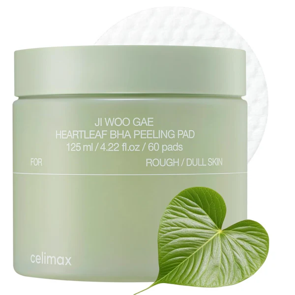 CELIMAX – JI.WOO.GAE HEARTLEAF BHA PEELING 60 PAD, 125ML