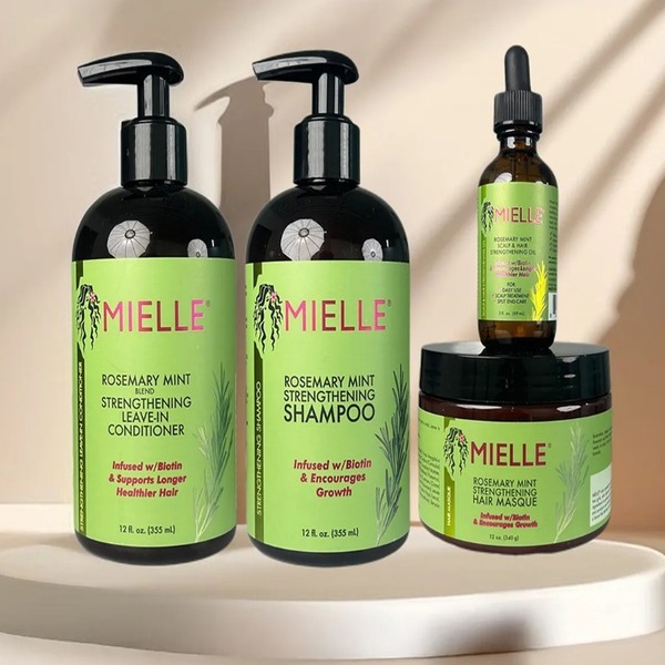 MIELLE ORGANICS ROSEMARY MINT STRENGTHENING HAIR GROWTH & CARE 4 PS