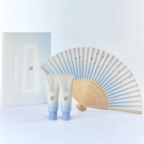 BEAUTY OF JOSEON RELIEF AQUA-FRESH RICE + B5 SET 50ML+50ML+FAN