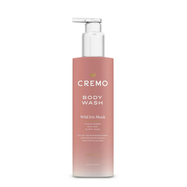 CREMO WILD IRIS MUSK SKIN MOISTURIZING BODY WASH FOR WOMEN, NOTES OF CITRUS SORBET, WILD IRIS, AND FLUFFY MUSK, 16 FL OZ