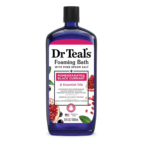 DR TEAL’S FOAMING BATH WITH POMEGRANATE OIL & BLACK CURRANT, 34 FL OZ