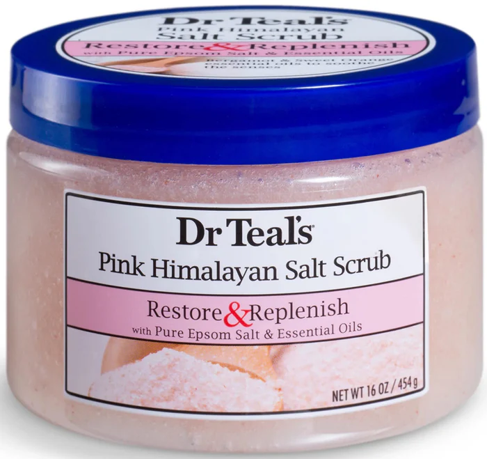 DR TEAL’S RESTORE & REPLENISH WITH PINK HIMALAYAN SALT SCRUB 16 OZ