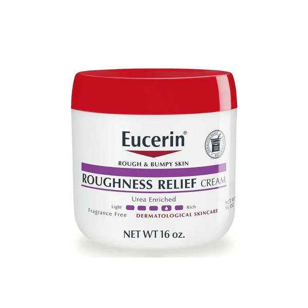 EUCERIN ROUGHNESS RELIEF CREAM, FRAGRANCE FREE BODY CREAM FOR DRY SKIN, 16 OZ JAR
