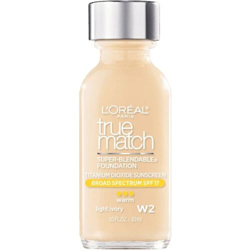 LOREAL PARIS TRUE MATCH SUPER DIOXIDE MAKEUP SPF 17 (LIGHT IVORY W2)