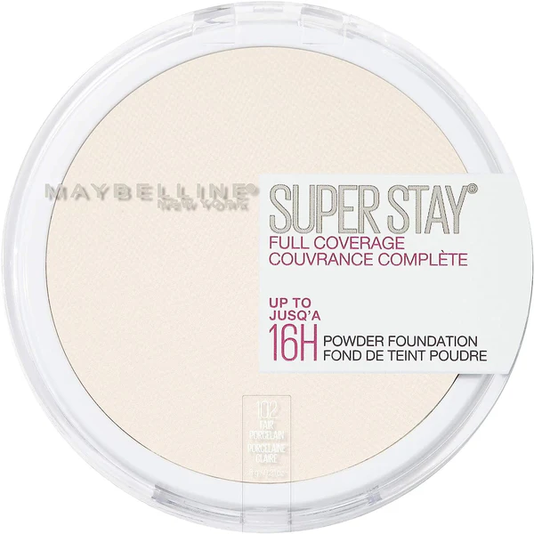MAYBELLINE SUPER STAY FULL COVERAGE PRESSED POWDER FOUNDATION (102 FAIR PORCELAIN)