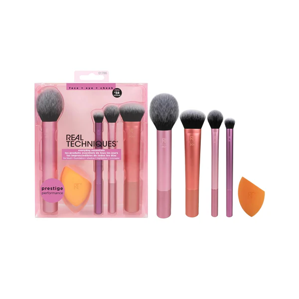 REAL TECHNIQUES EVERYDAY ESSENTIALS BRUSH SET 5PC