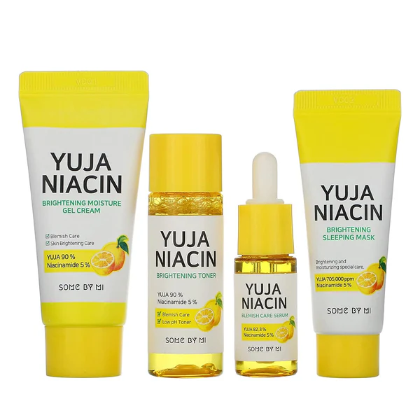 SOMEBYMI YUJA NIACIN 30 DAYS BRIGHTENING STARTER KITTONER 30ML+SERUM 10ML+GEL CREAM 30G+SLEEPING MASK 20G, 4 PIECE SET