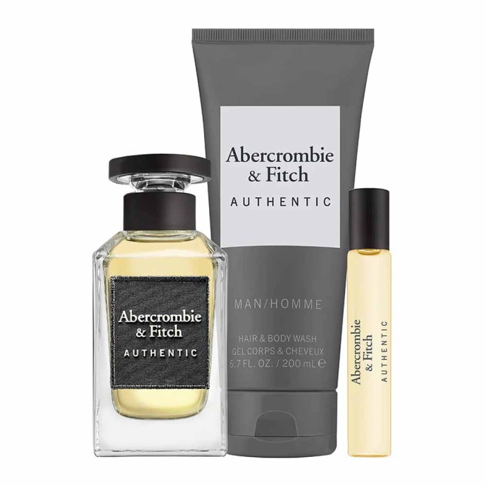 Abercrombie & Fitch Authentic Men Set Eau De Toilette 100ml+ 15ml + Hair & Body Wash 200ml