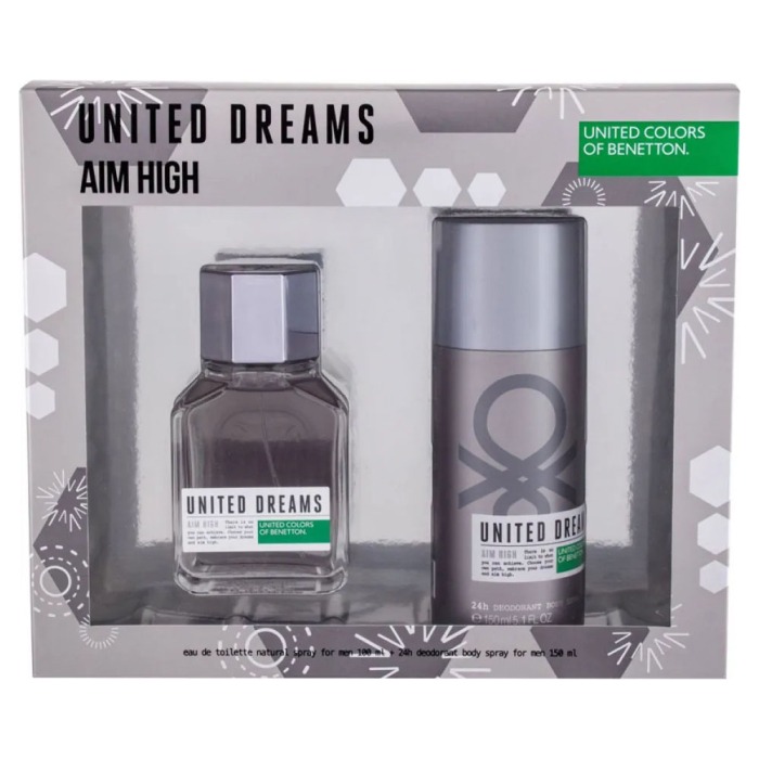 BENETTON UNITED DREAMS AIM HIGH (M) SET EDT 100ML + 24H DEODORANT 150ML