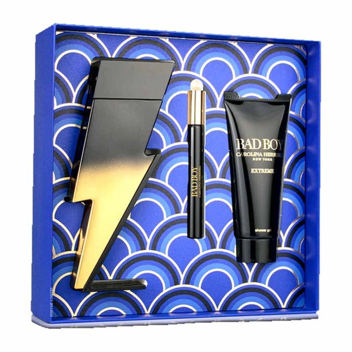 CAROLINA HERRERA BAD BOY EXTREME (M) SET EDP 100ML + EDP 10ML + SG 100ML