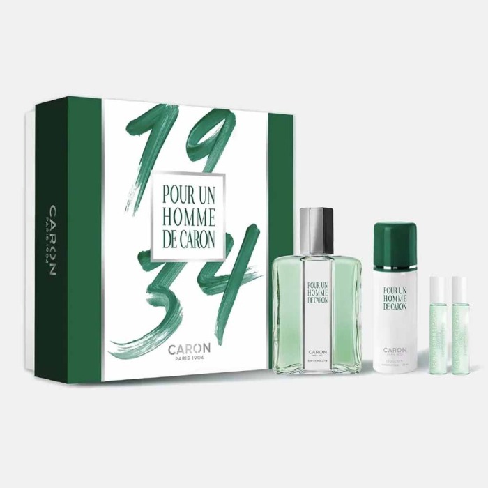 CARON POUR UN HOMME DE CARON (M) SET EDT 75ML + DEODORANT SPRAY 50ML + 2 X 5ML (LE MATIN EDT + LE SOIR EDP)
