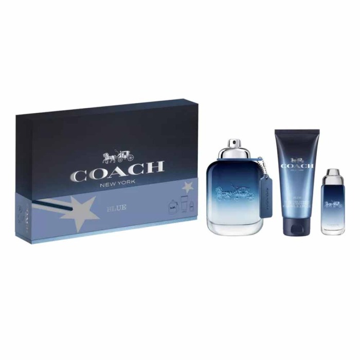 COACH BLUE FOR MEN SET EDT 100ML + EDT 15ML + ALL-OVER SHOWER GEL 100ML (NEW PACK)