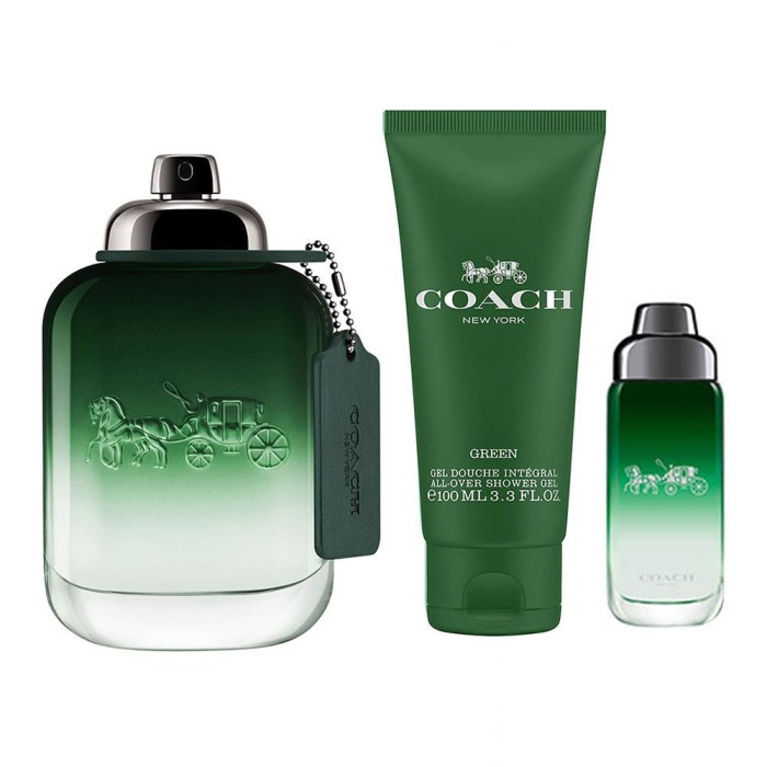 COACH GREEN FOR MEN SET EDT 100ML + EDT 15ML + ALL-OVER SHOWER GEL 100ML (NEW PACK)
